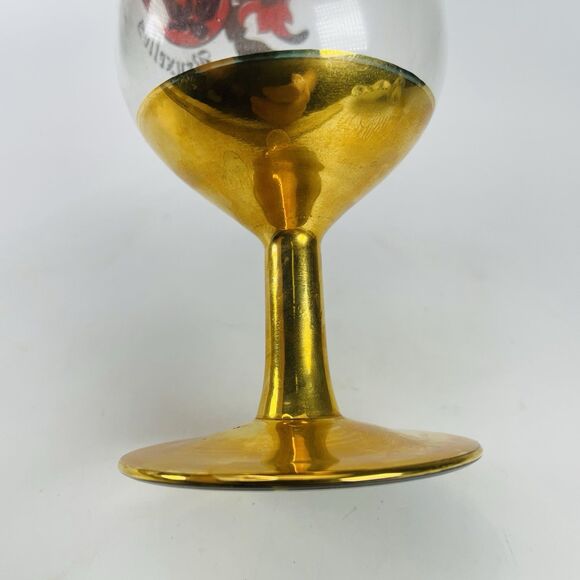 VTG Bruxelles Brussels Belgium Gold Rim Beer Glass 7" Coat of Arms Souvenir - Picture 8 of 8